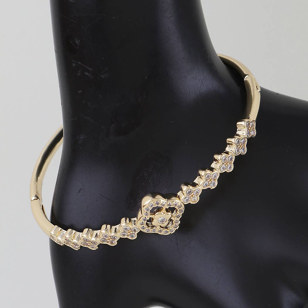 Multi Bejeweled Clover Charm Bracelet