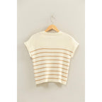 Sleeveless Ribbed Striped Knit Top