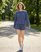 ..Ribbed Short Sleeve Tee & Pants 2PC Set