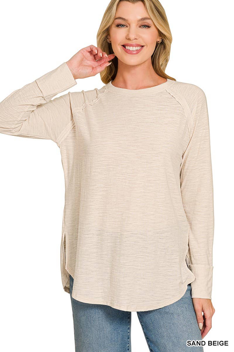Cotton Slub Jersey Long Sleeve Tee Shirts