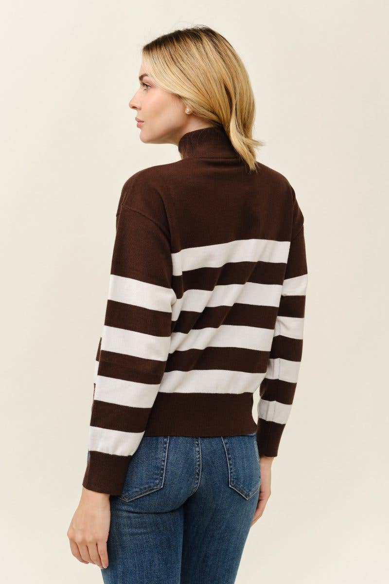 Striped Turtleneck Sweater