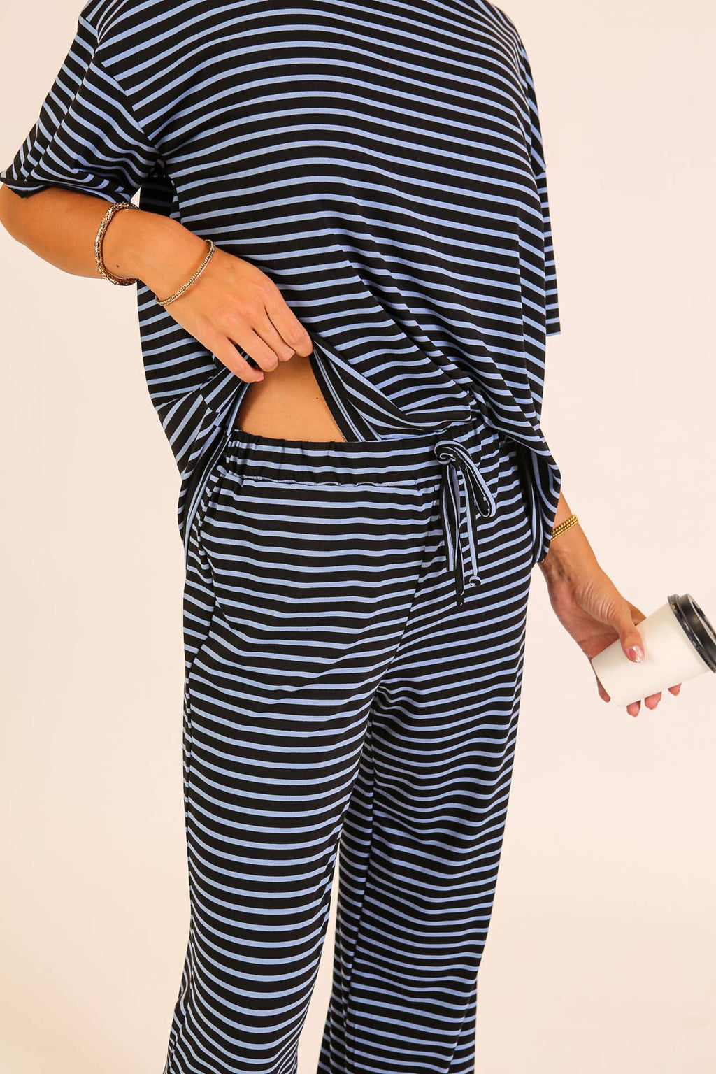 Striped Lounge Top & Pants Set