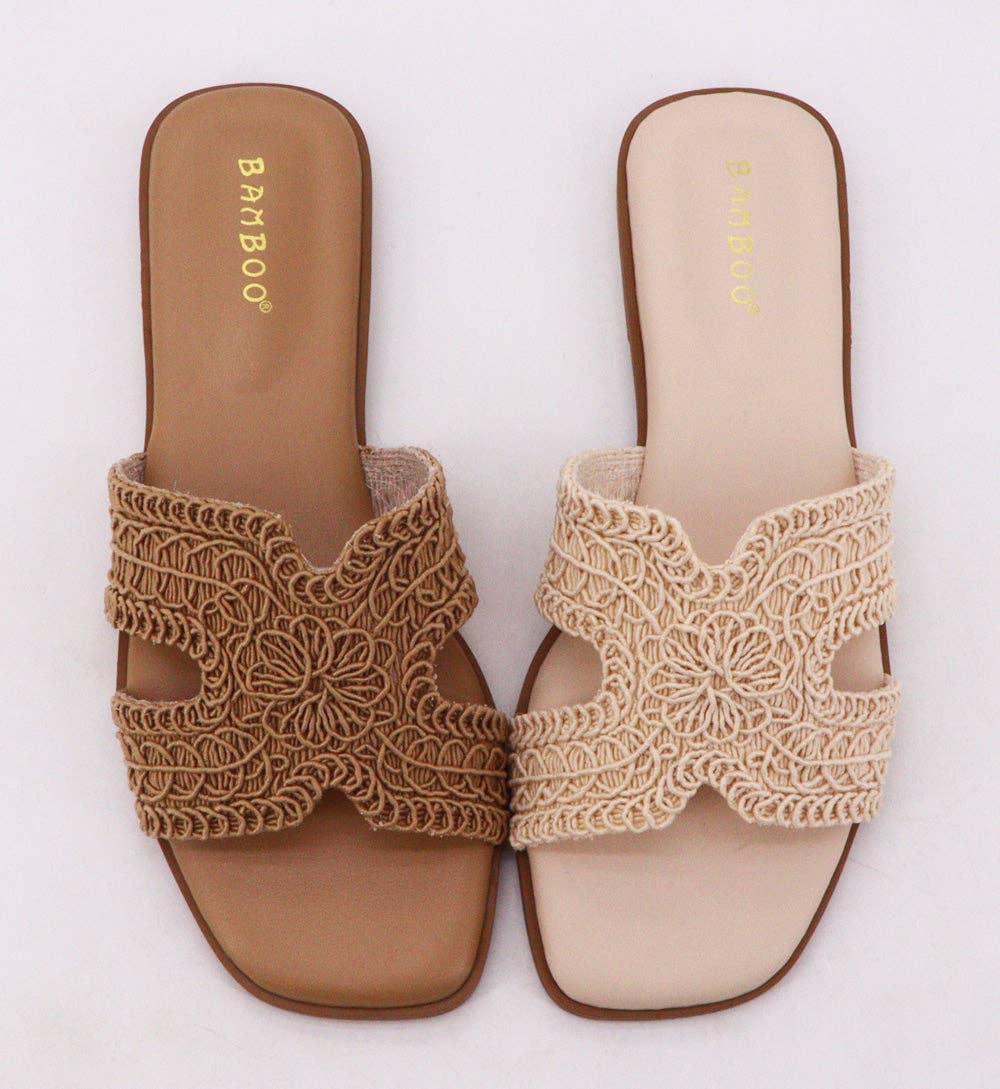 Braided Band Flat Sandals