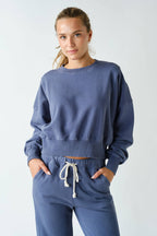 Mineral Wash Luxe Cropped Sweatshirt