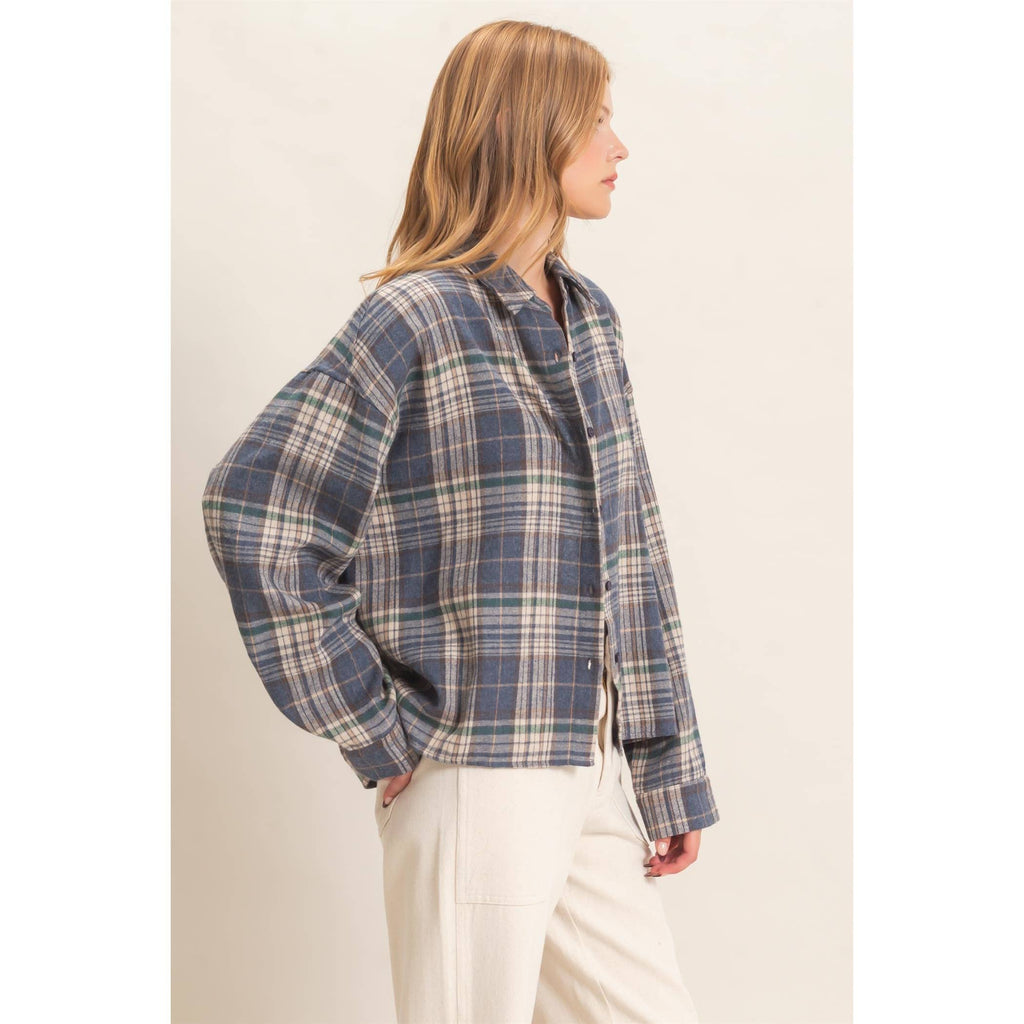 Plaid Button-Up Shirt