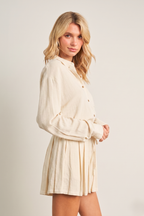 7891SET-Button-Down Shirt & Ruffle Shorts Set