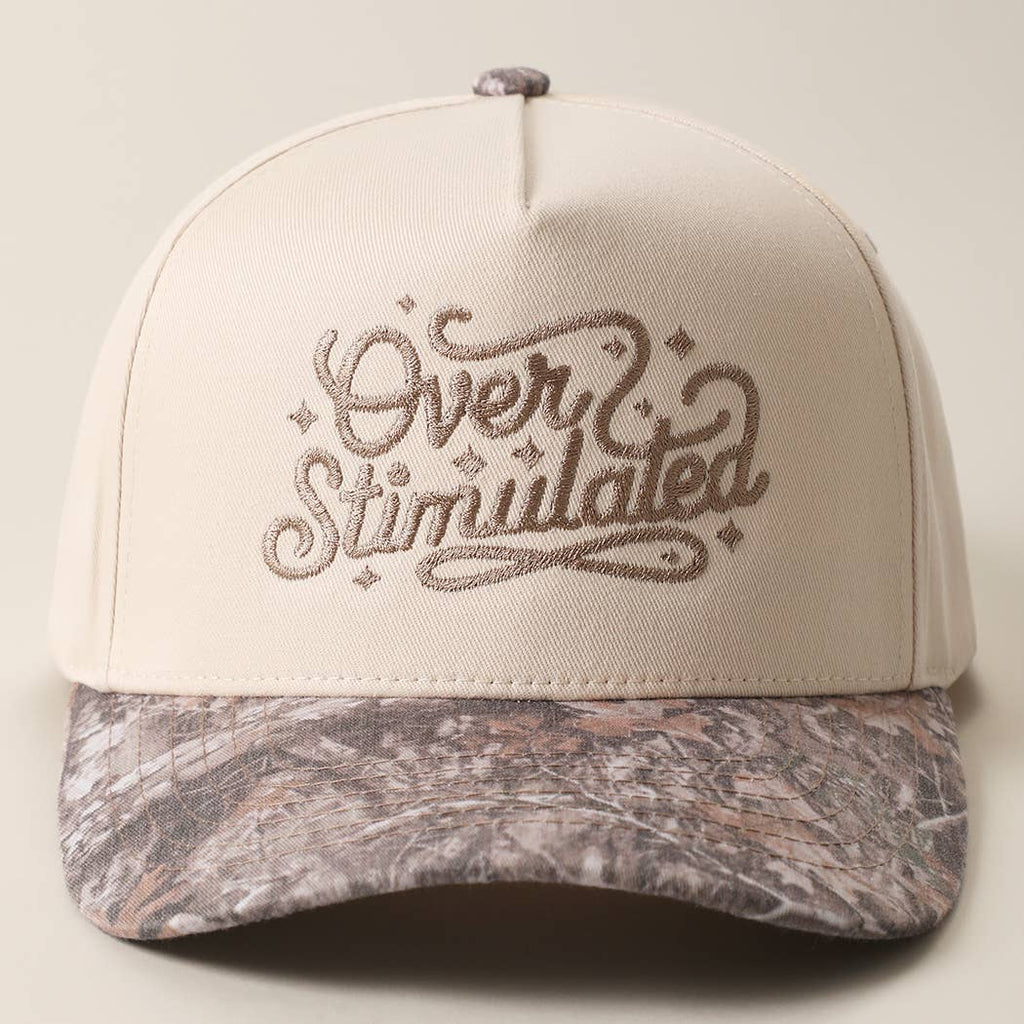 Over Stimulated Embroidered Two-Tone Trucker Hat