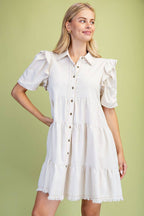 Linen Button Up Shirt Dress