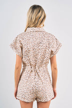 7904-Short Sleeve Leopard Print Romper