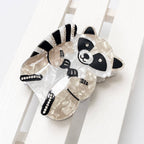 Rhinestone Jumbo Racoon Squirrel Hair Claw Clips | 40H1165