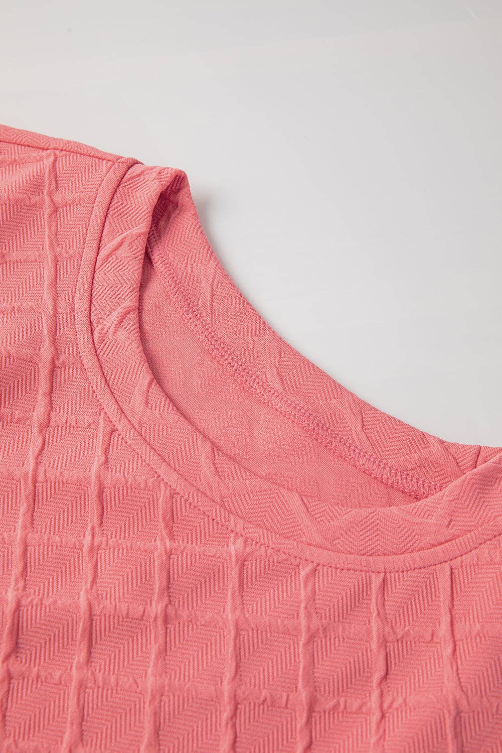 Checker Textured Tee and Drawstring Shorts