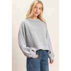 Ribbed Crew Neck Sweatshirt