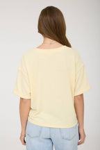 CONTRAST STITCH DROP SHOULDER CUFF SLEEVE KNIT TOP