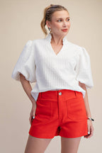 Stretch Shorts High Waist Front Pocket
