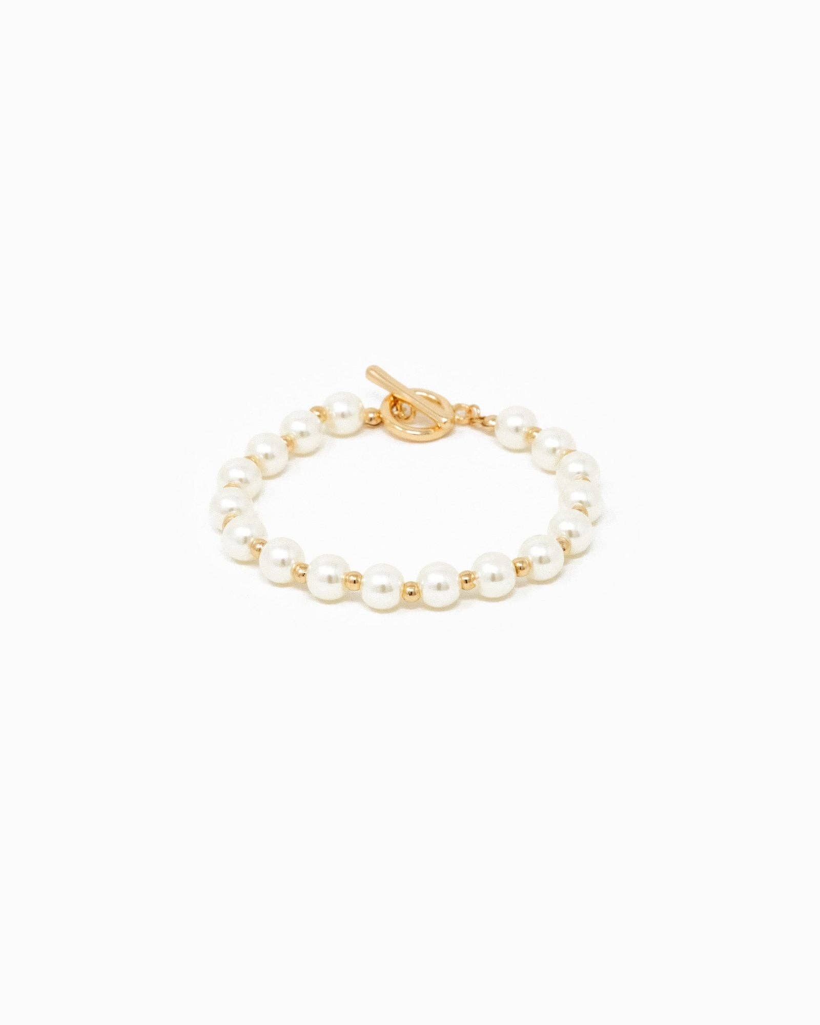 Mixed Pattern Acrylic Pearl Toggle Bracelet