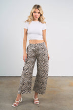 6851-LEOPARD PRINTING WITH RHINESTONE PANTS
