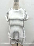 Striped Lounge Tee & Shorts Set