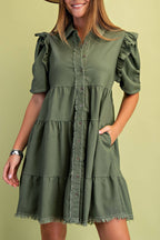 Linen Button Up Shirt Dress