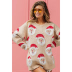 HAIRY SANTA FACE SWEATER TOP