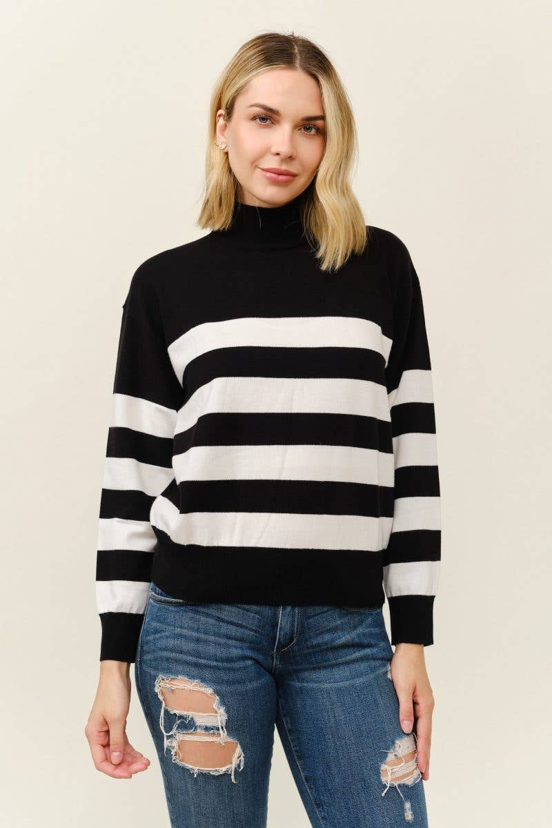 Striped Turtleneck Sweater