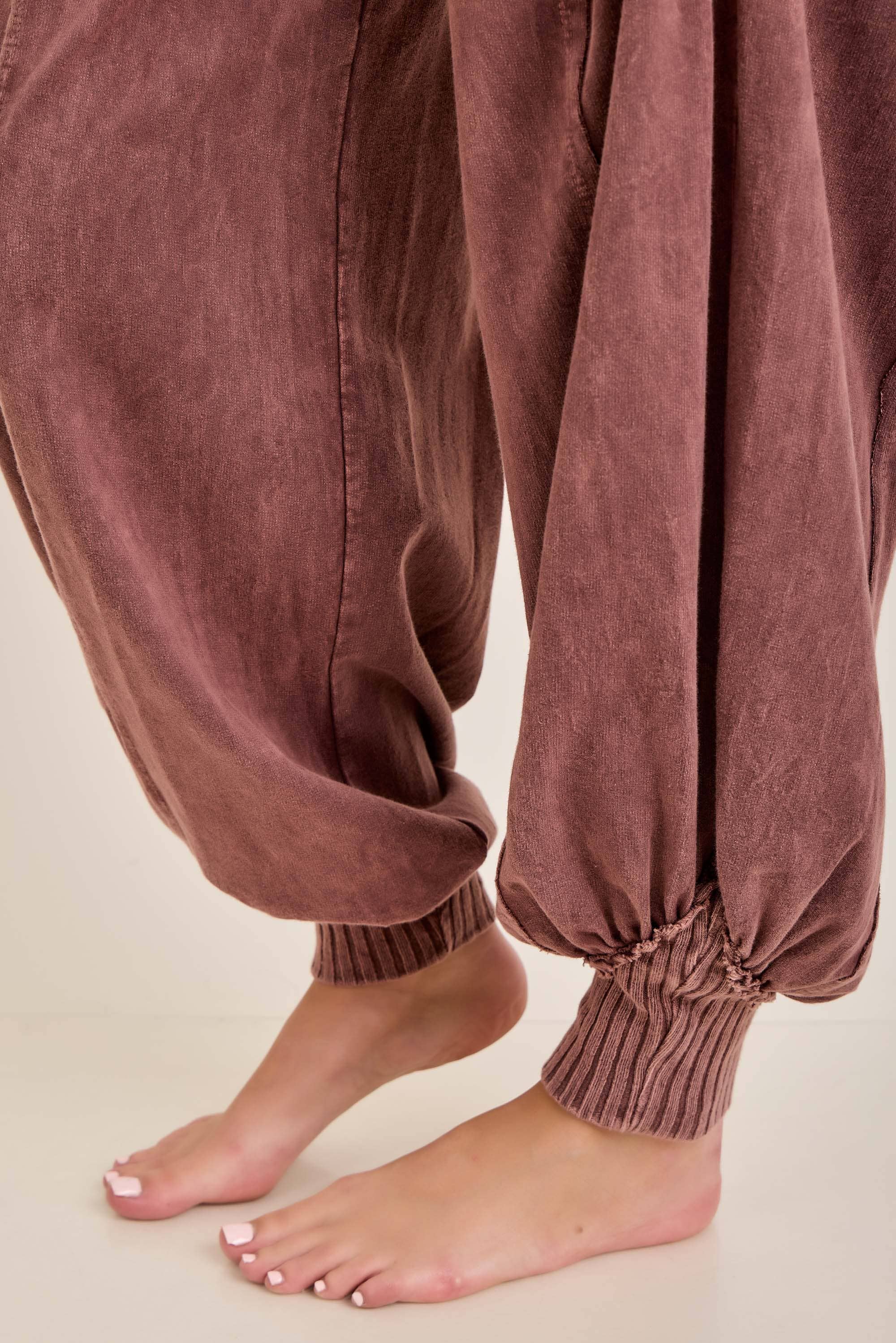 Zen Mineral Washed Ribbed  Baggy Lounge Balloon Pants HP7610