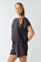 Luxe Sand Wash Rib Classic Tee Set