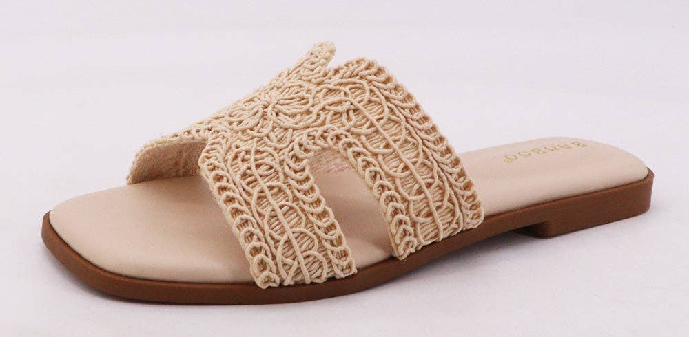 Braided Band Flat Sandals