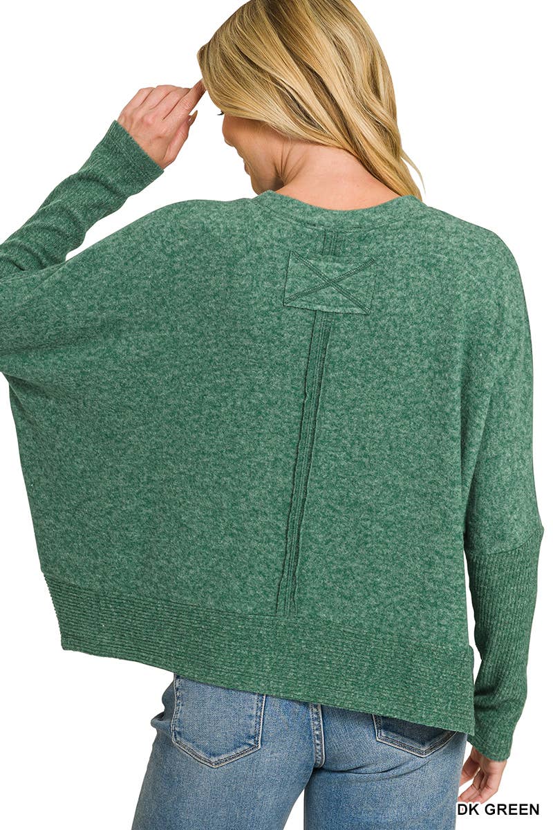 Brushed Melange Hacci Dolman Sleeve Sweater