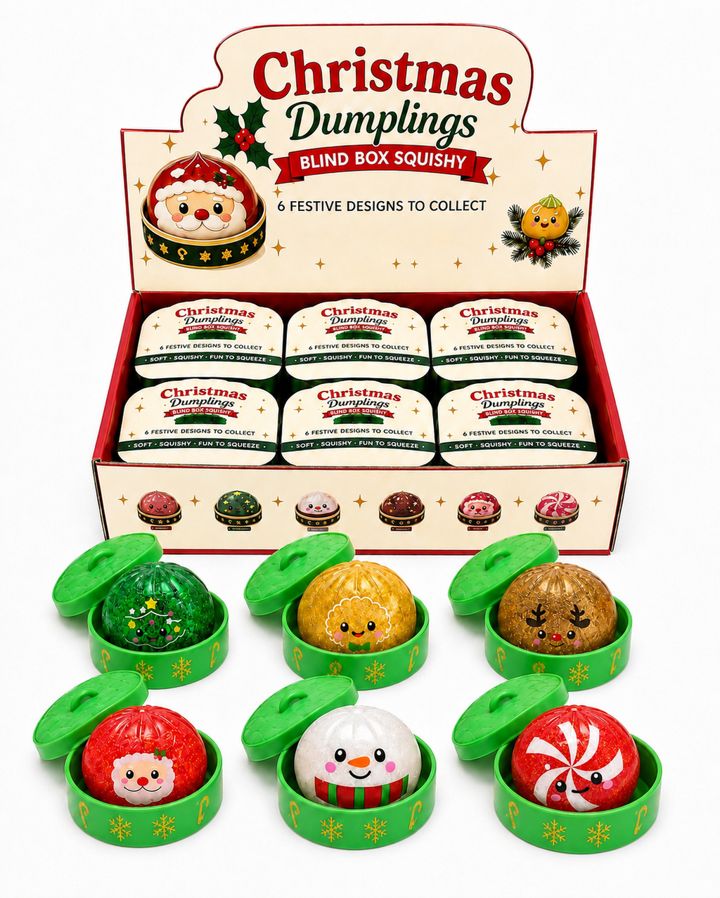Christmas Holiday Mystery Character Squishy Dumpling🎅⛄️🦌🎄