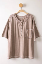 NT12336-Mineral Washed Oversized Comfy Knit Top