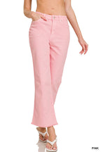 Acid Wash High Waist Frayed Hem Bootcut Pants