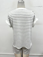 Striped Lounge Tee & Shorts Set