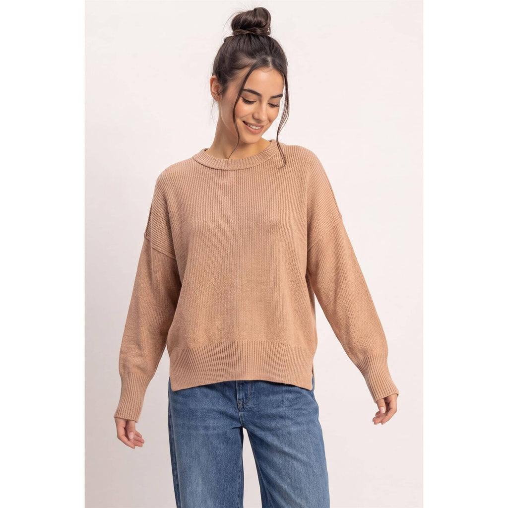 Ribbed Crew Neck Sweater