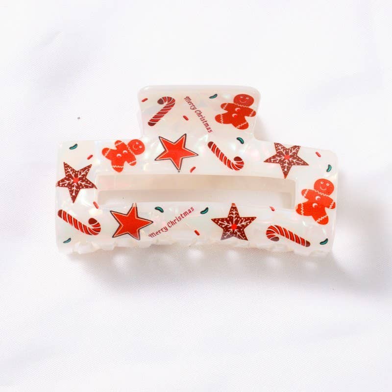 CHRISTMAS TREE SANTA HOLIDAY HAIR CLAW | 40H947