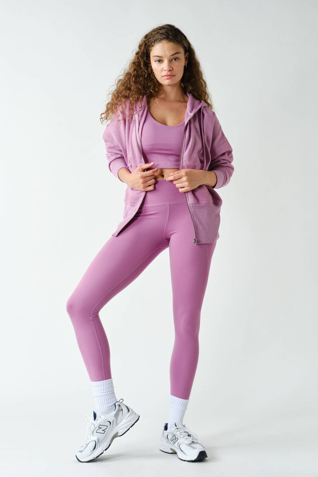 Fleece Hoodie Jacket with Tapered Sleeves