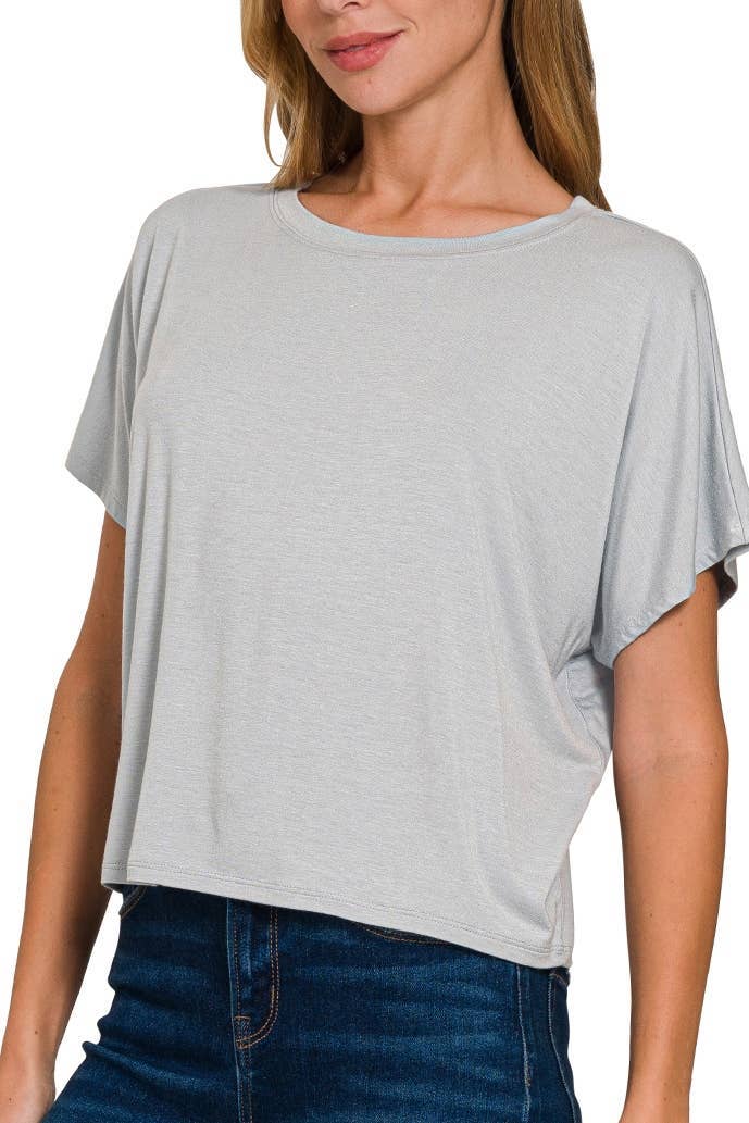 Cropped Round Neck Tee