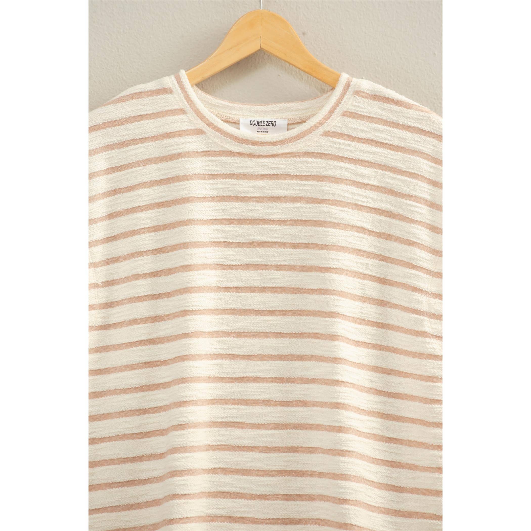 Striped Round Neck Short Sleeve Top