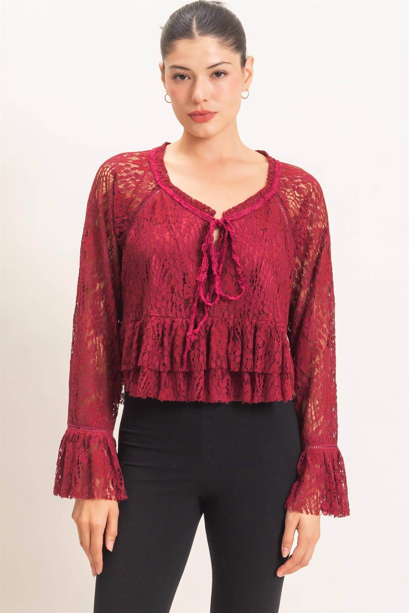 Lace Bell Sleeve Top