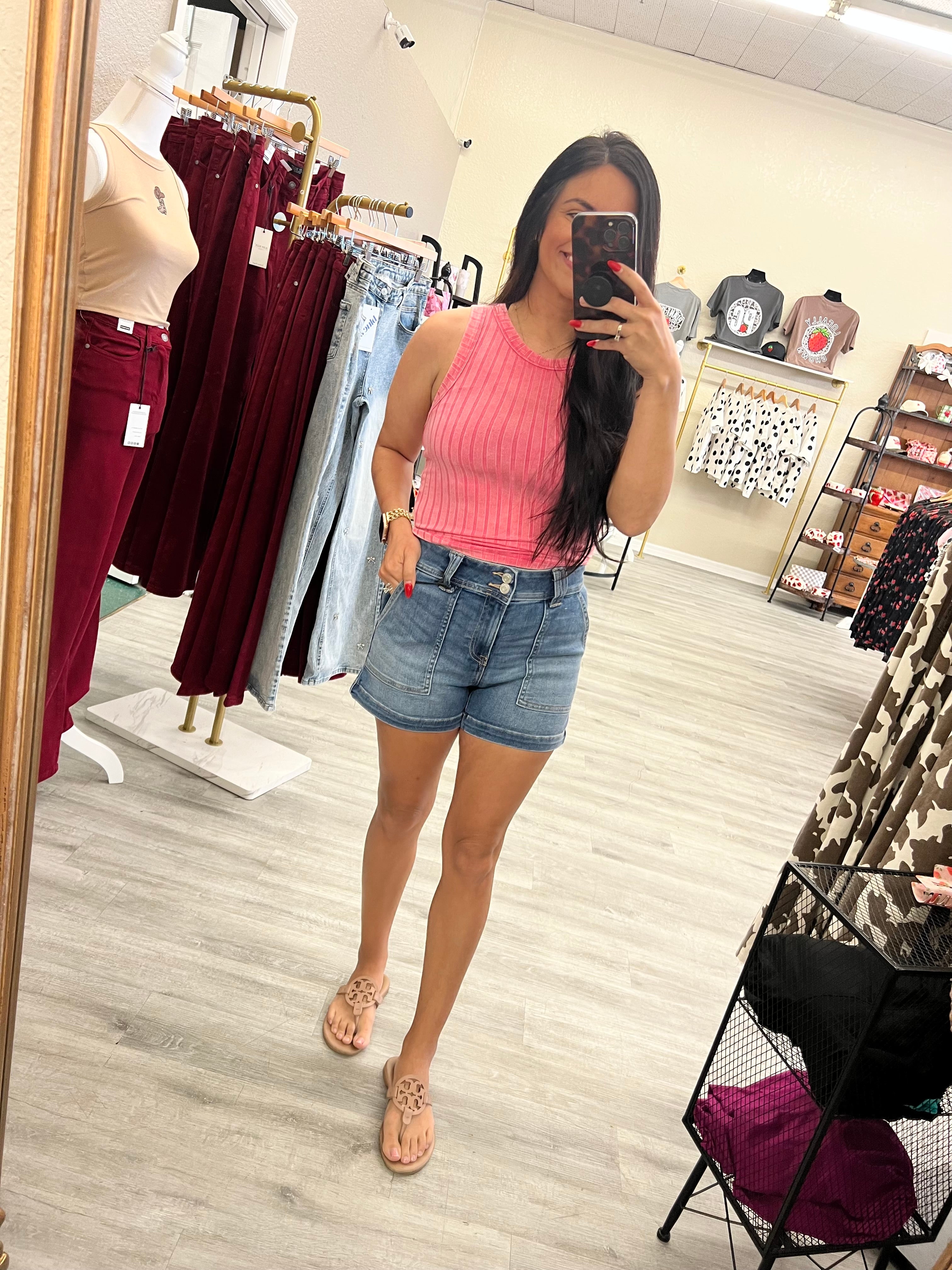 Ribbed Sleeveless Crop Tank