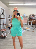 Boat Weather Drawstring Waist Romper