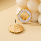 Nautical Seashell Enamel Stud Earrings | 80E62125