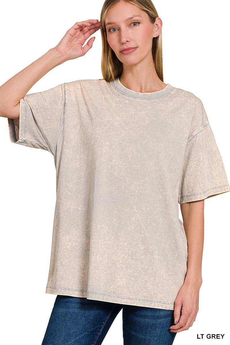 `Vintage Wash Oversize Cotton Tee