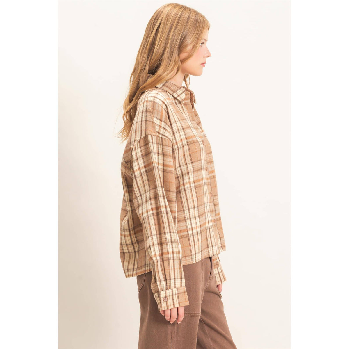 Plaid Button-Up Shirt