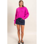 Ribbed Drop Shoulder Sweater