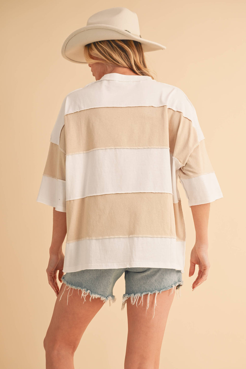 8417FN Polly Color Block Top