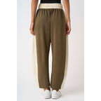 CLOUD KNIT CONTRAST STRIPE BARREL LEG LOUNGE PANTS