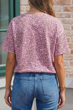 Leopard Retro Studded Star Patch Loose Tee