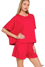 Exposed Seam Boxy Top N Shorts Set