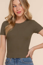 ...Cotton Jersey Baby Rib Tee