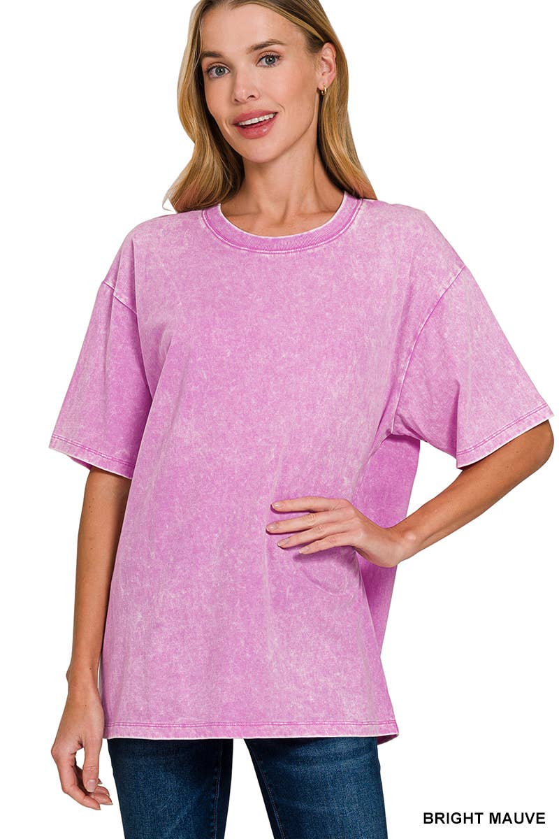 `Vintage Wash Oversize Cotton Tee